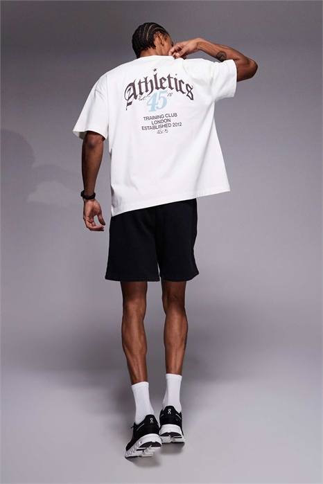 Оверсайз-футболка из плотного хлопка с принтом на спине и быстросохнущей обработкой артикул 151637682