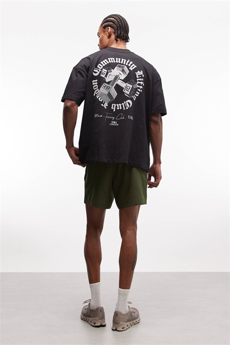 Оверсайз-футболка из плотного хлопка с принтом на спине и быстросохнущей обработкой артикул 155869219