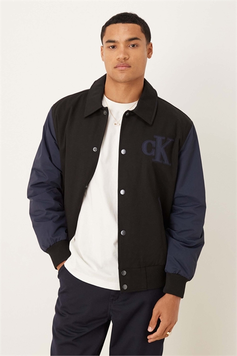 Хлопковая куртка-бомбер в стиле «варсити» артикул 148521496