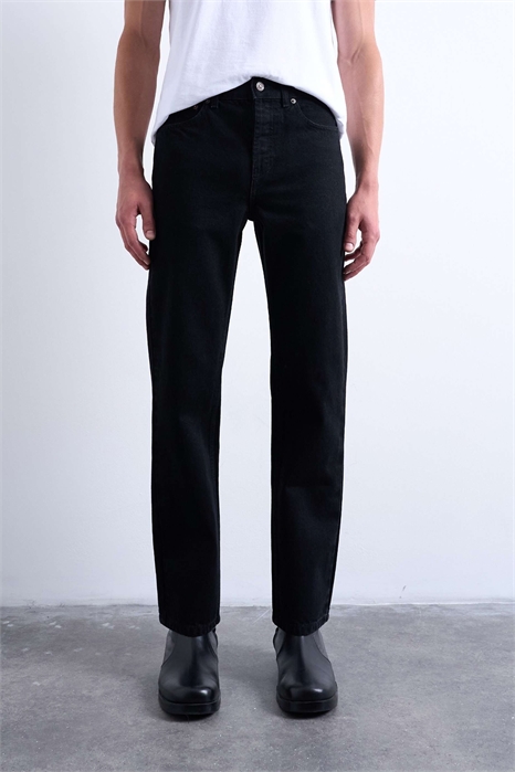 Джинсы прямого кроя из плотной ткани артикул 147760596