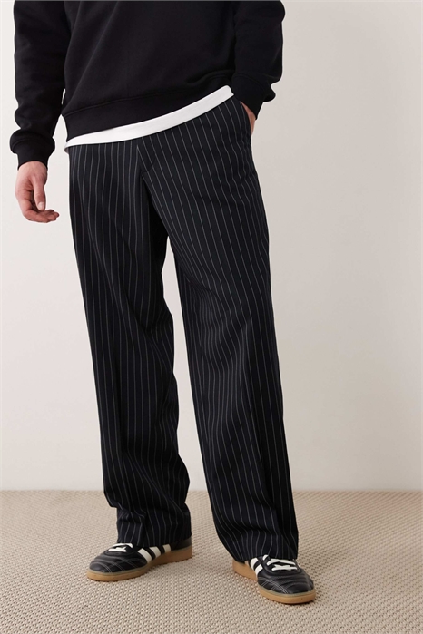 Брюки с широким кроем и полосками артикул 154113417