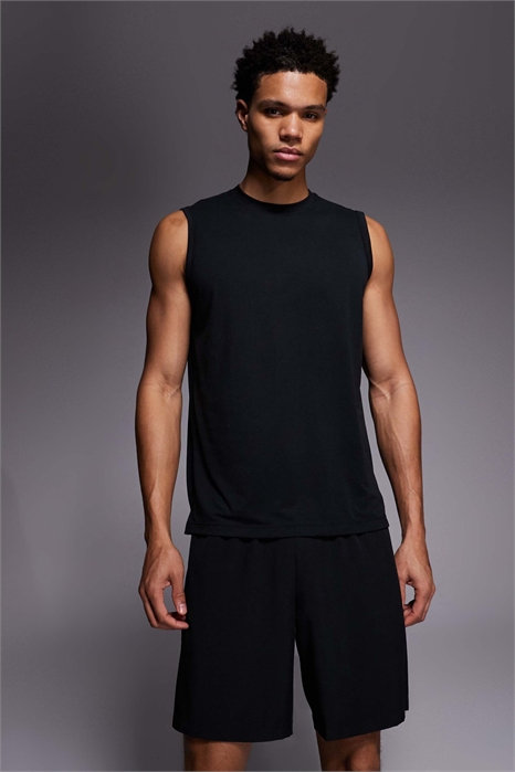 Тренировочная майка свободного кроя из быстросохнущего функционального трикотажа артикул 151097270