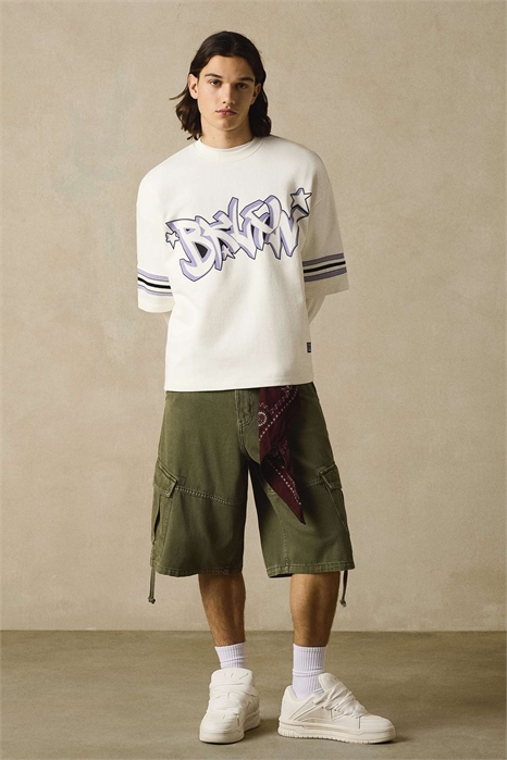 Футболка с коротким рукавом и принтом в стиле оверсайз артикул 156278868