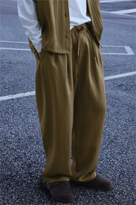 Широкие брюки в стиле рустик артикул 156278912