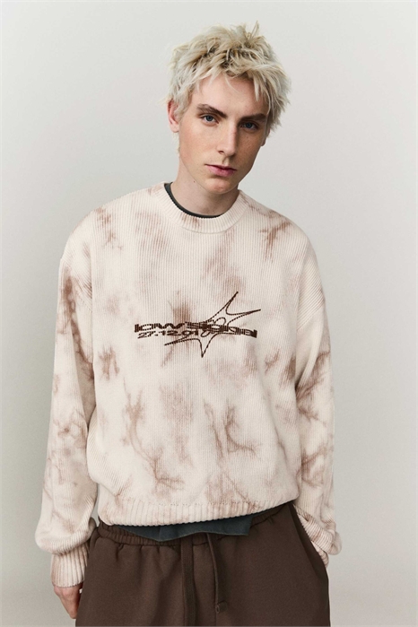 Свитер с круглым вырезом и принтом артикул 156241953