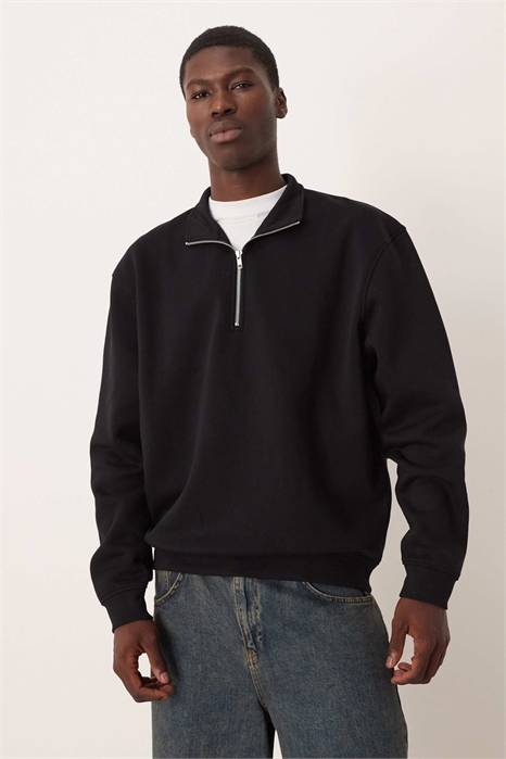 Свитшот Essentials свободного кроя с четвертью молнии артикул 148925860