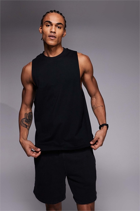 Тренировочная майка Icon из хлопка с заниженными проймами и технологией быстрого высыхания артикул 151738657