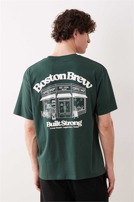 Футболка с принтом на спине из бостонской кофейни артикул 155057097