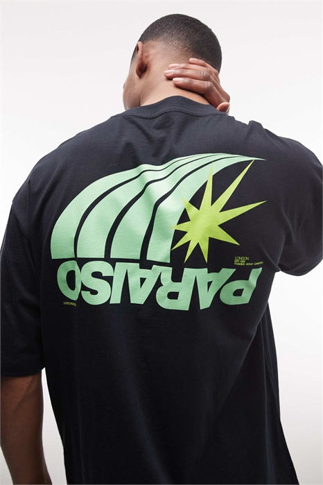 Футболка свободного кроя с принтом «Paraiso» артикул 156249583