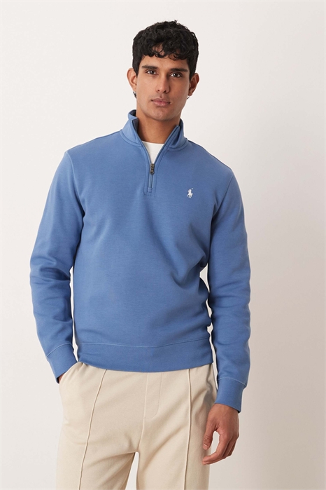 Свитшот с логотипом, из двойного трикотажа, с четвертью молнии артикул 154008453