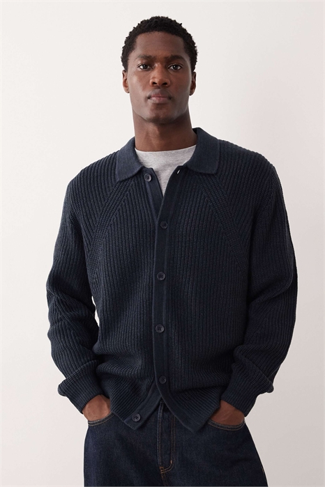 Свободный кардиган из трикотажа с ребристой вязкой и застежкой на пуговицы артикул 149426775