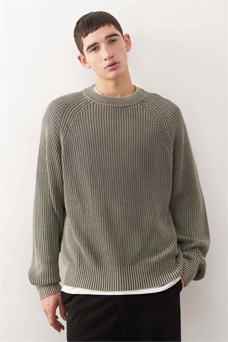 Свободный вязаный джемпер серого цвета с эффектом вымытого артикул 153682951