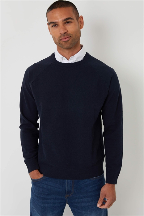 Свитер из трикотажа с рагланными рукавами в стиле «мок-шерт» артикул 154221231