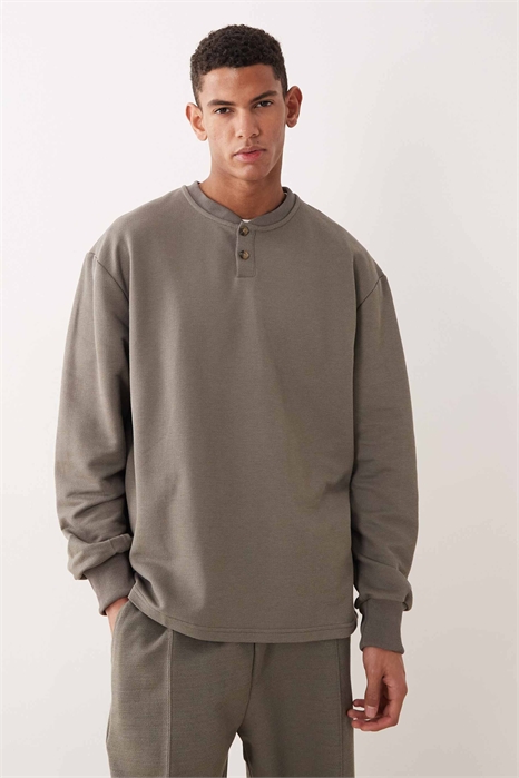 Свитшот-хенли из пике свободного кроя co-ord артикул 153143821