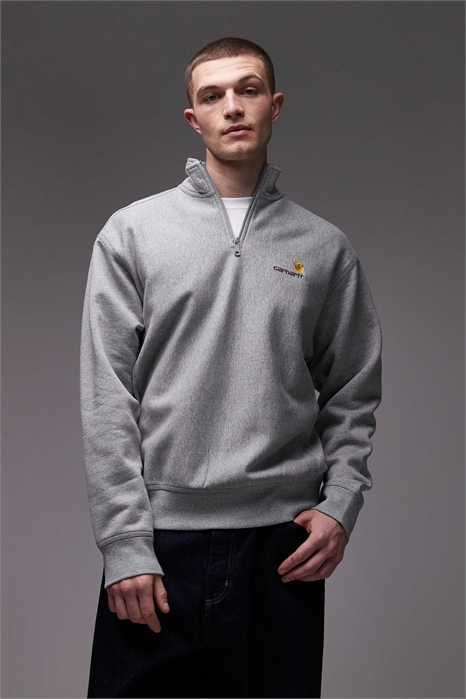 Свитшот с полузастежкой-молнией и надписью на английском языке артикул 154451434