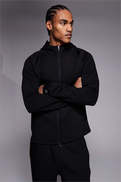 Толстовка из ткани типа «скаба» на молнии с капюшоном и карманами на молнии артикул 151097029