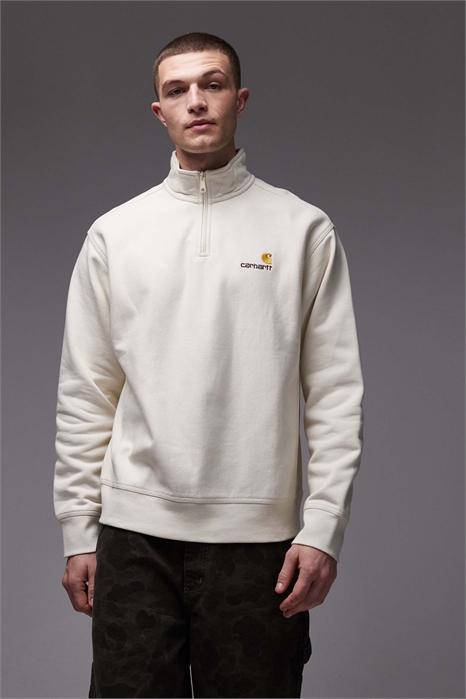 Свитшот с полузастежкой-молнией и надписью на английском языке артикул 154451433