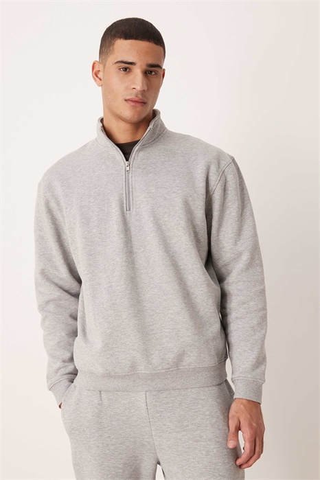 Свитшот Essentials свободного кроя с четвертью молнии артикул 148925759