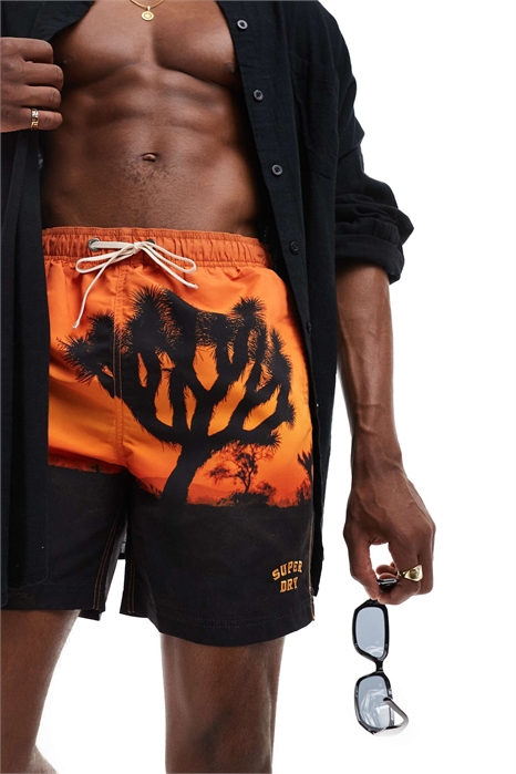 Фотографические 17-дюймовые плавки для плавания в оранжевом цвете заката артикул 136126836