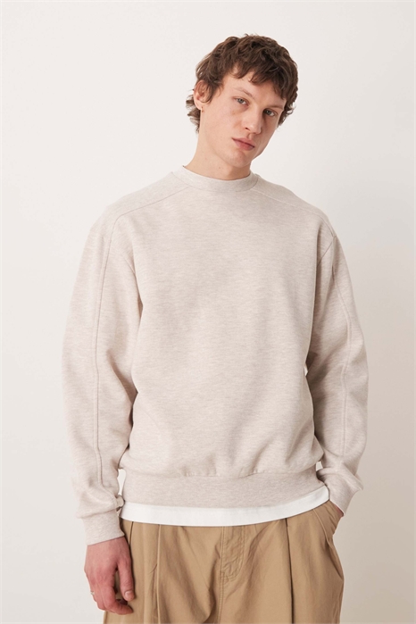 Свободная толстовка с ребристыми вставками артикул 153024765