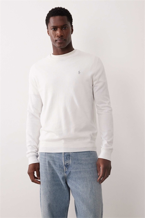 Свитер из тонкого трикотажа с логотипом в виде значка, приталенный крой артикул 154032099