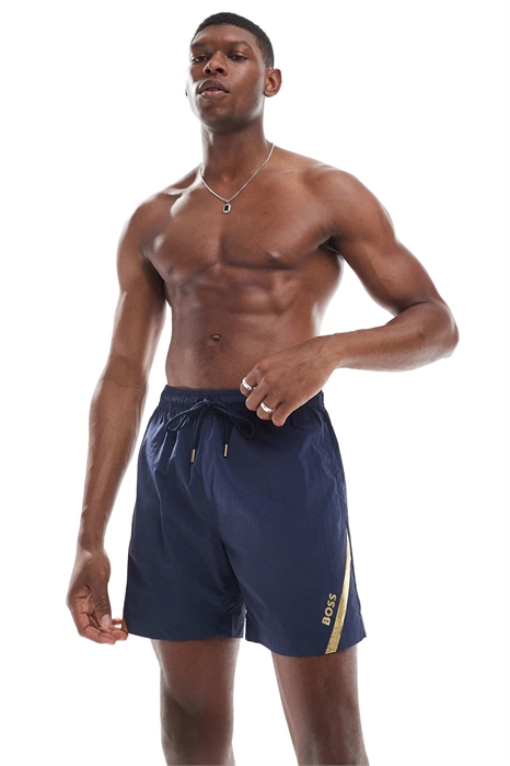 Плавательные шорты Boss Roman в темно-синем и золотом цветах артикул 141705057