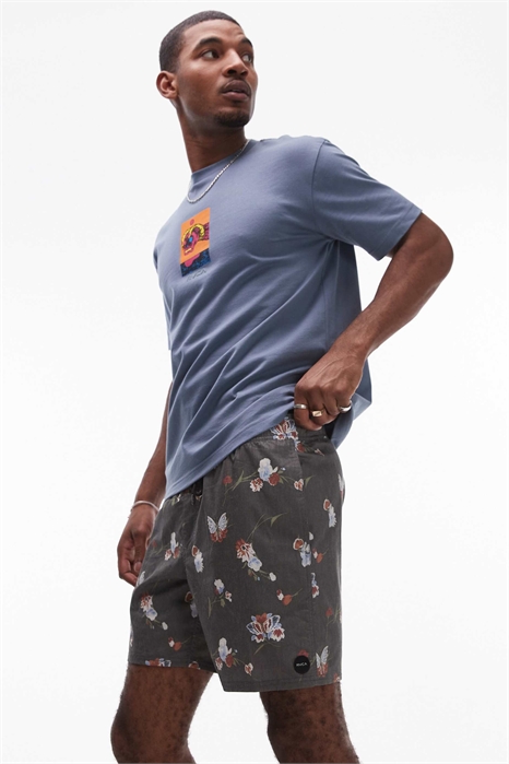 Плавки Barnes с эластичным поясом, черные с цветочным принтом артикул 140074358