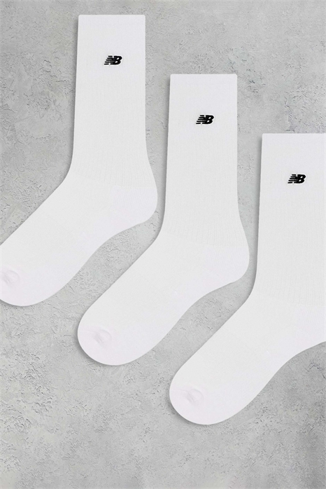 Носки с вышитым логотипом, 3 пары, белые артикул 127115111