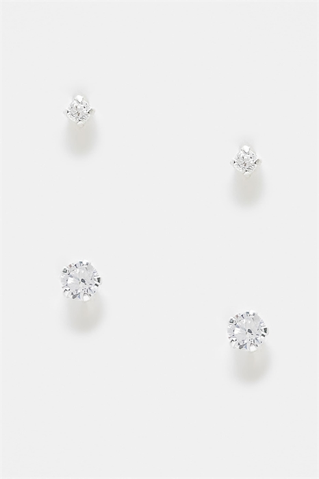 Набор из 2-х сережек-гвоздиков с кристаллами артикул 139106972