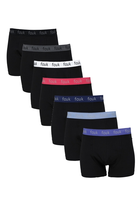 Набор из 7 хлопковых боксеров FCUK с эластичной резинкой артикул 152772047