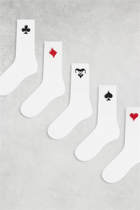 Носки с принтом в виде 5 игральных карт артикул 154861381