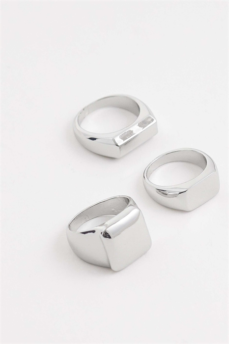 Набор из 3 перстней с плоской вершиной артикул 154899420