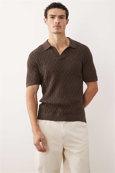 Трикотажная рубашка-поло с короткими рукавами артикул 155651323