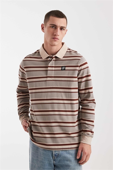 Хлопковая рубашка-поло с длинными рукавами артикул 153407148