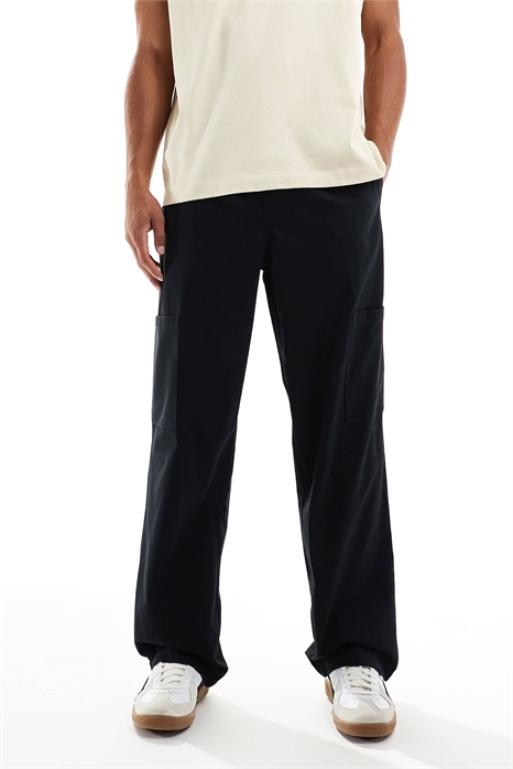 Широкие брюки-карго с эластичным поясом артикул 148699564