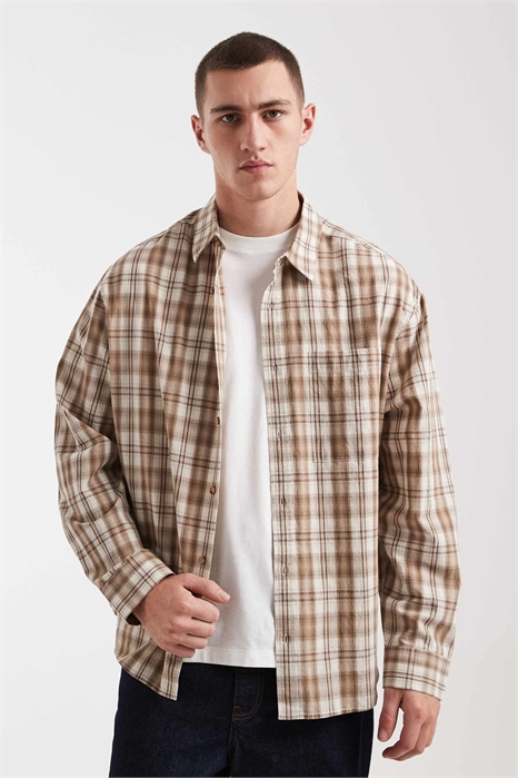 Рубашка в крупную клетку артикул 150830537