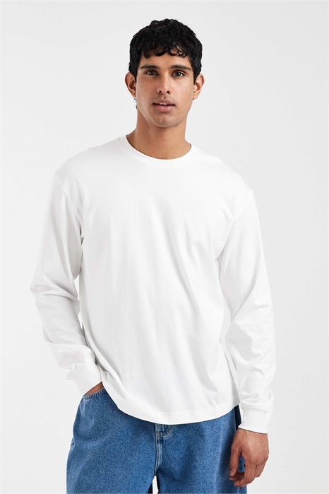 Футболка свободного кроя с длинными рукавами из чистого хлопка артикул 150391955