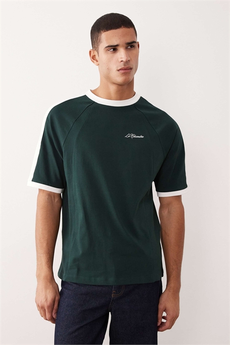 Толстая футболка свободного кроя с рагланными рукавами и принтом артикул 150040697