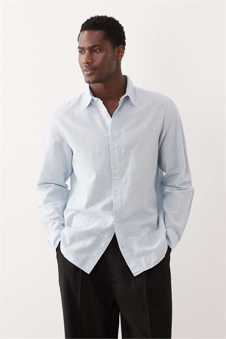 Рубашка из льна стандартного кроя артикул 153910427