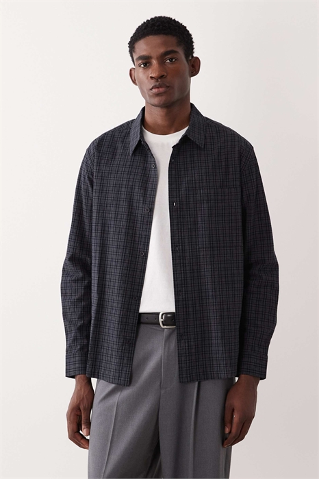 Рубашка в клетку свободного кроя артикул 150934238