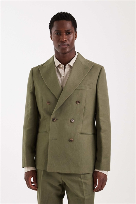 Облегающий пиджак из льна с двойной застежкой артикул 154337300