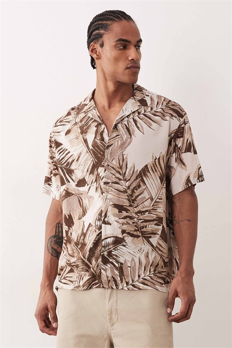 Рубашка с короткими рукавами Jeff с принтом в виде пальм артикул 155595710