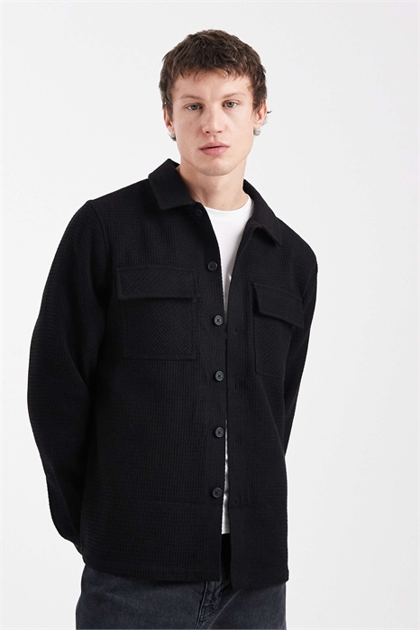 Жакет-рубашка с карманами спереди артикул 154867569