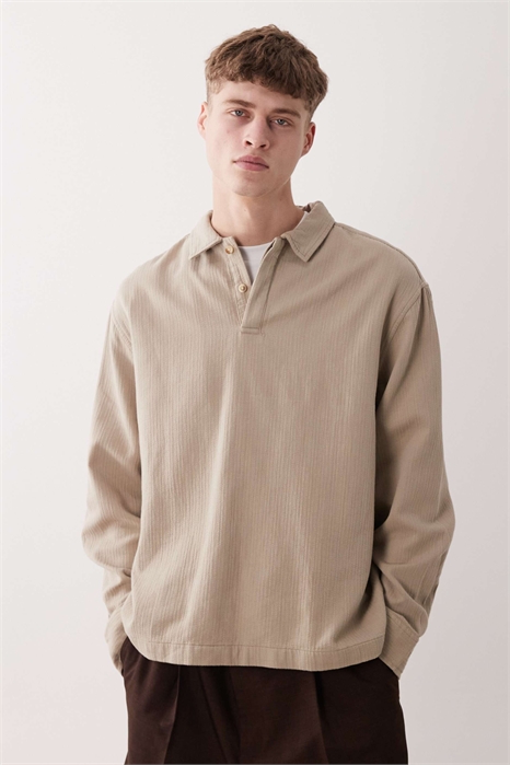 Рубашка свободного кроя с текстурной поверхностью артикул 150505905