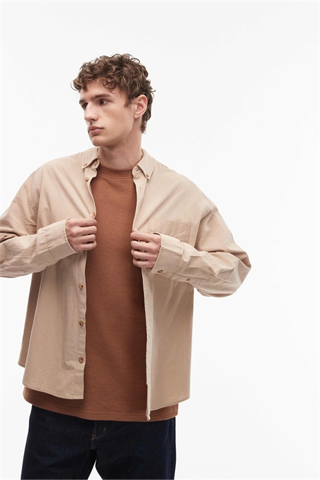 Рубашка свободного кроя с фактурной текстурой артикул 150505812