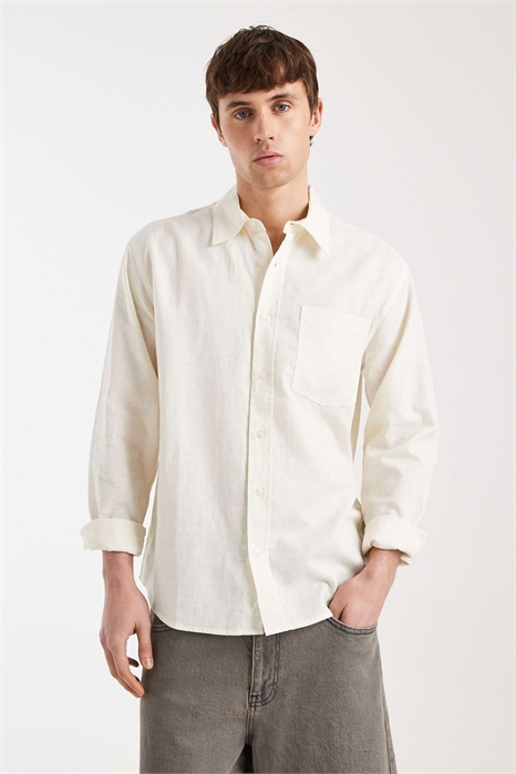 Рубашка Angel прямого кроя с длинными рукавами из смешанного льна артикул 155003657