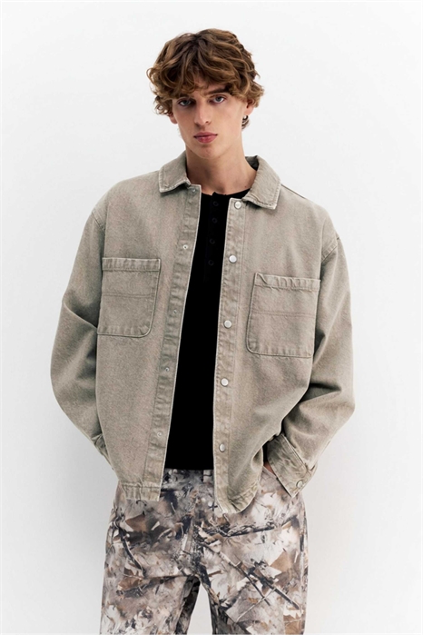 Джинсовая рубашка с эффектом «вымытого» артикул 155940952