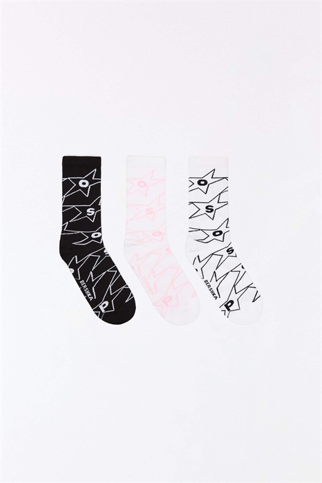 Набор из 3 пар носков с принтом артикул 156032882