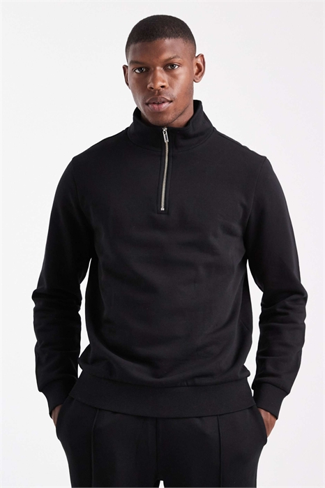 Свитшот с воротником-воронкой и застежкой-молнией на 1/4 артикул 151527696