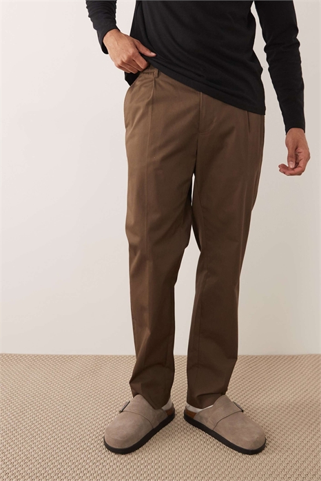 Брюки из 100% хлопка свободного кроя с регулируемой талией артикул 155216582